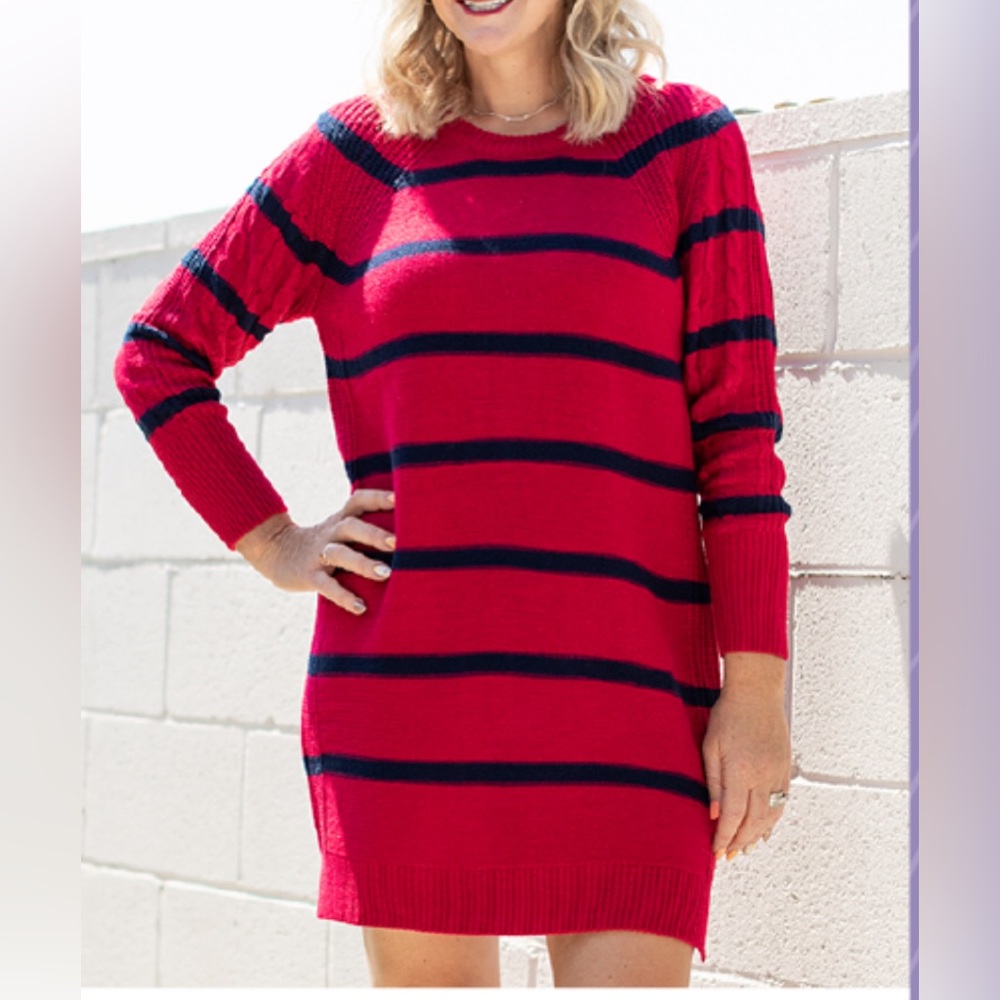 LulaRoe Lauren Womens Sweater Red Dress size Large